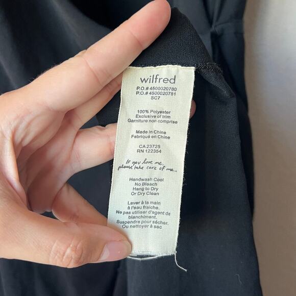 Wilfred Aritzia Black Midi Sleeveless Wrap Dress Size Small - Picture 5 of 5